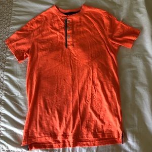 Boys neon coral button down T Shirt
